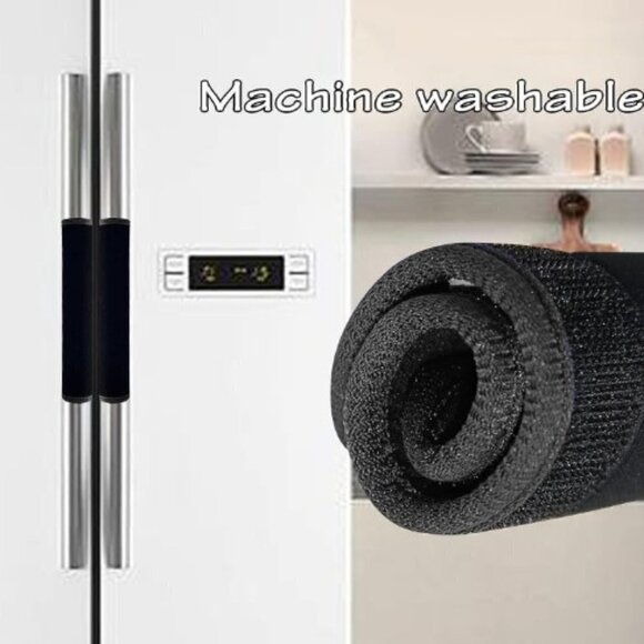 MIAOWATER 2 PCS REFRIGERATOR DOOR HANDLE COVERS KITCHEN APPLIANCE DECOR HANDLES - Picture 3 of 8